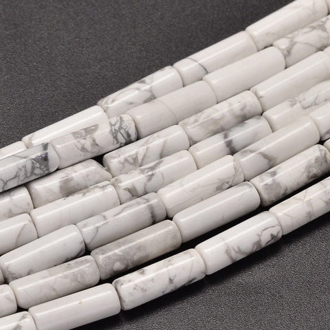 BeadsBalzar Beads & Crafts HOWLITE (BG4118-07) (BG4118-X) Natural Beads Strands, Column, 13~14x4~5mm (1 STR)