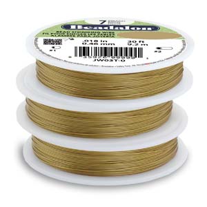 BeadsBalzar Beads & Crafts (JW02NG-0) BEADALON 7STRD .018 SAT GOLD (30FT)