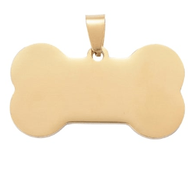 BeadsBalzar Beads & Crafts (LCD7954-X) Laser Engraved Dog Tag Stainless Steel 40X22MM customized (1 PC)