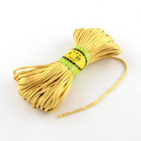 BeadsBalzar Beads & Crafts Light Khaki (PC4442-07) (PC4442X) Polyester cord Bundle (+Colors) 2mm (+-20 MTRS)