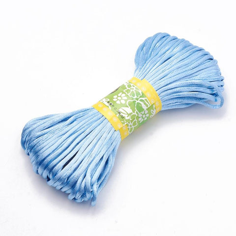 BeadsBalzar Beads & Crafts LT BLUE (PC4442D) (PC4442X) Polyester cord Bundle (+Colors) 2mm (+-20 MTRS)