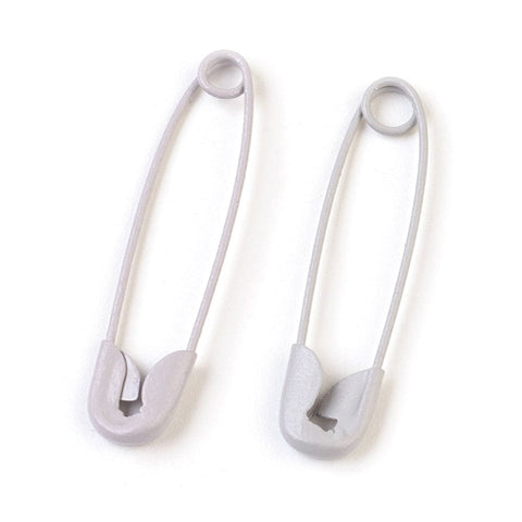 BeadsBalzar Beads & Crafts LT.GREY (SP8288-E14) (SP8288-X) Iron Safety Pins, 7mm wide, 30mm long, 2mm thick, pin: 0.7mm (10 PCS)
