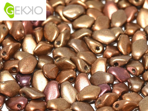 BeadsBalzar Beads & Crafts METALLIC MIX (GEKO-01610) (GEKO-X) Gekko Beads 3x5mm (10 GMS / +- 190 PCS)