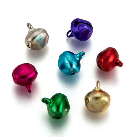 BeadsBalzar Beads & Crafts MIXED (AB7961-M) (AB7961-X) Aluminum Bell Pendants, 14x11.5mm (40 PCS)