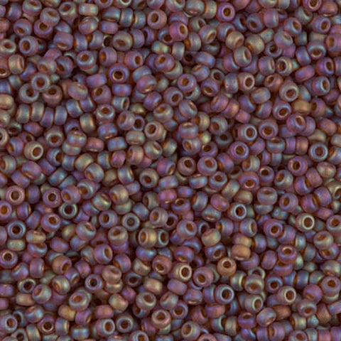 BeadsBalzar Beads & Crafts (MSB11-0134FR) MIYUKI SEED BEADS 11/0 DK TOPAZ AB MATTED (25 GMS)