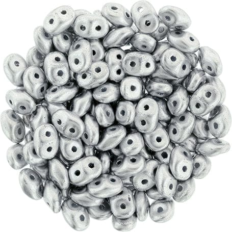 BeadsBalzar Beads & Crafts (MSD-K0170) MATUBO CZECH SUPERDUO 2X5MM MATTE METALLIC SILVER
