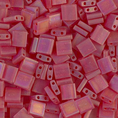 BeadsBalzar Beads & Crafts (MTL-0140FR) MIYUKI TILA BEADS MATTED TRANSP LIGHT RED AB (7,1 GMS)