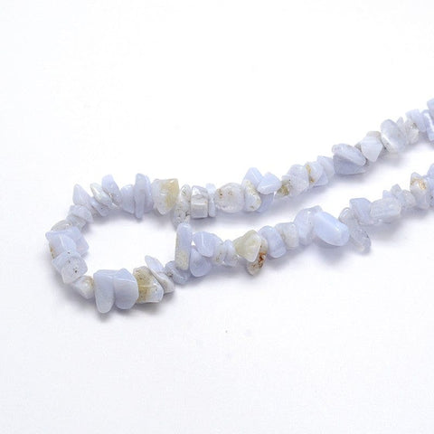 BeadsBalzar Beads & Crafts NAT.BLUE LACE AFGATE (BC8363-18) (BC8363-X) Natural Beads Strands, Chips Size: about 5~8mm wide (1 STR)