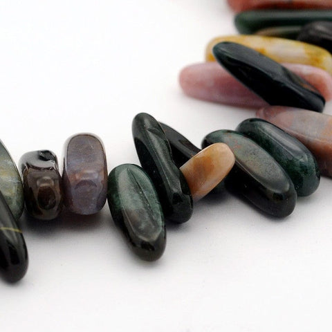 BeadsBalzar Beads & Crafts NAT.INDIAN AGATE (BG3946-08) (BG3946-X) Natural Chips (1 STR)