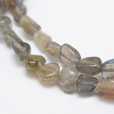 BeadsBalzar Beads & Crafts NAT.LABRADORITE (BG7283-42) (BG7283-X) Natural Bead Strands, Nuggets Size: about 4~8mm (1 STR)