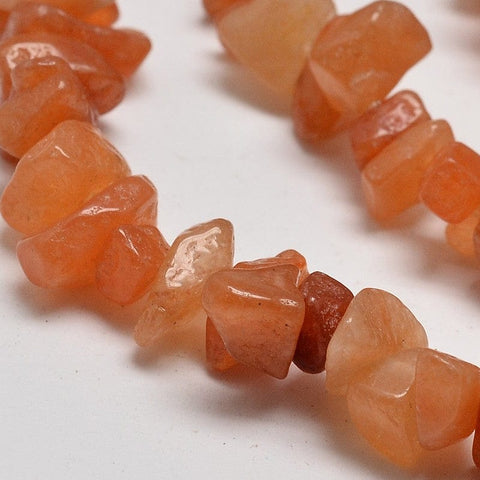 BeadsBalzar Beads & Crafts NAT. ORANGE AVENTURINE(BG521-10B) (BG5221-X) Chip Natural Aventurine Beads Strands Size: about 5~8mm (1 STR)