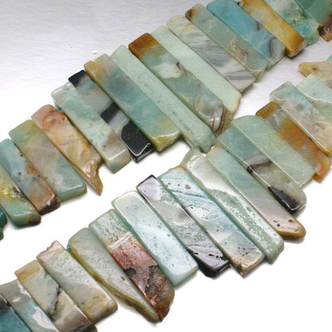 BeadsBalzar Beads & Crafts Natural Amazonite Graduated Beads (BG3944)