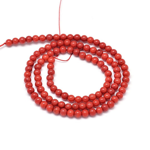 BeadsBalzar Beads & Crafts Natural Coral Round Beads Strand 4MM (CB4654)