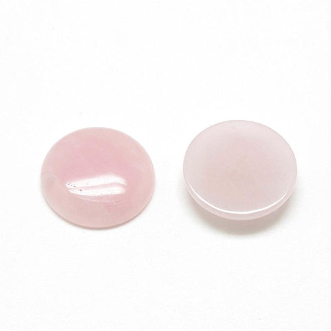BeadsBalzar Beads & Crafts Natural Rose Quartz (BC8035-48) (BC8035-X) Natural & Synthetic Cabochons, Half Round/Dome 10mm (4 PCS)