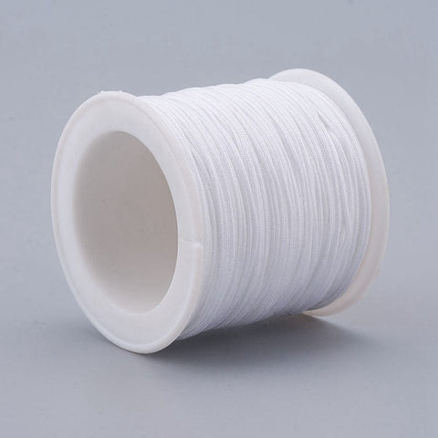 BeadsBalzar Beads & Crafts (NT8671-A11) Braided Nylon Thread, White 0.8mm (+/- 90MTRS)