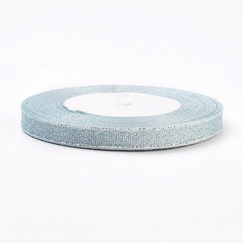 BeadsBalzar Beads & Crafts (OR7019-04) LIGHTBLUE (OR7019-X) Polyester Organza Ribbon, Glitter Metallic,10mm wide (23 METS)