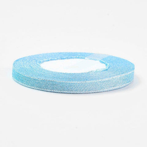 BeadsBalzar Beads & Crafts (OR7019-14) SKYBLUE (OR7019-X) Polyester Organza Ribbon, Glitter Metallic,10mm wide (23 METS)