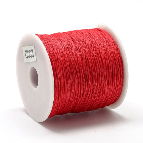BeadsBalzar Beads & Crafts (PC7044-03) RED (PC7044-X) Polyester Cords Macrame Thread, 0.8mm (+/- 120 METS)