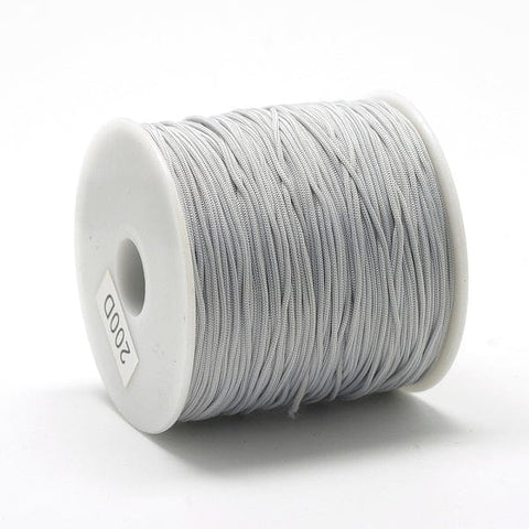 BeadsBalzar Beads & Crafts (PC7044-09) LIGHT GREY (PC7044-X) Polyester Cords Macrame Thread, 0.8mm (+/- 120 METS)