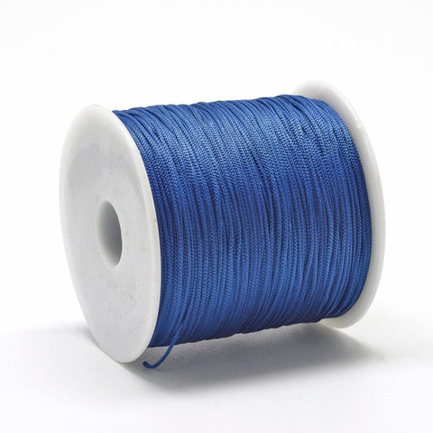 BeadsBalzar Beads & Crafts (PC7044-15) MEDIIUM BLUE (PC7044-X) Polyester Cords Macrame Thread, 0.8mm (+/- 120 METS)