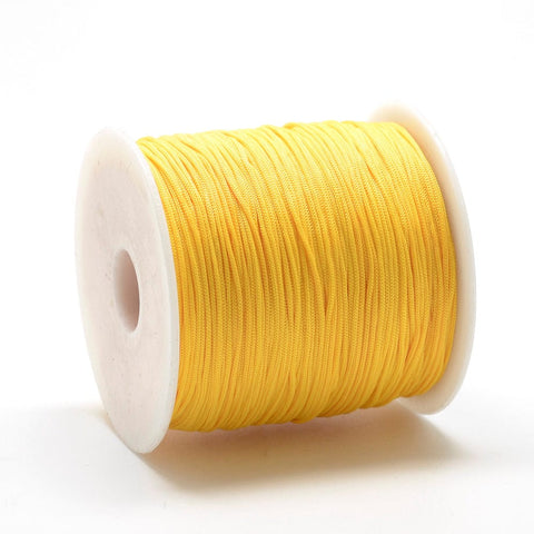 BeadsBalzar Beads & Crafts (PC7044-24) YELLOW GOLD (PC7044-X) Polyester Cords Macrame Thread, 0.8mm (+/- 120 METS)