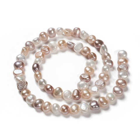 BeadsBalzar Beads & Crafts (PE7540-09) Natural Cultured Freshwater Pearls , Seashell Color 6~8mm