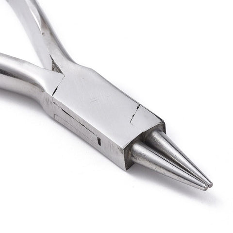 BeadsBalzar Beads & Crafts (PL8543-3) Carbon Steel Jewelry Pliers, Round Needle Nose Pliers (1 PC)