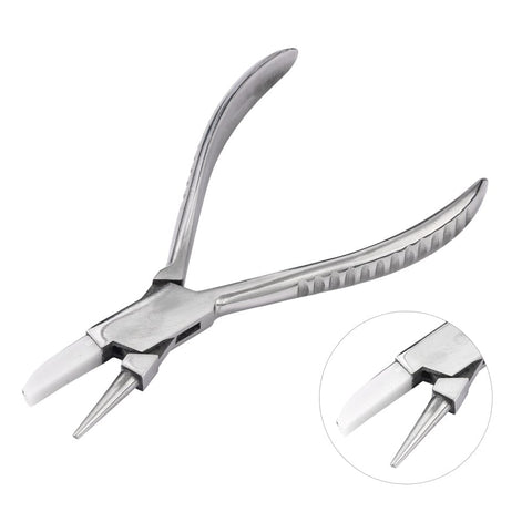 BeadsBalzar Beads & Crafts (PL8544-02) Steel Round Nose and Flat Nylon Jaw Plier (1 PC)