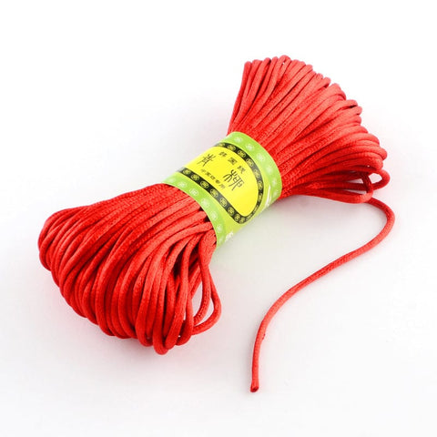 BeadsBalzar Beads & Crafts RED (PC4442-10) (PC4442X) Polyester cord Bundle (+Colors) 2mm (+-20 MTRS)