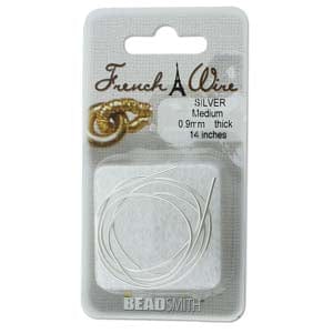 BeadsBalzar Beads & Crafts (RFWSM) FRENCH WIRE SILVER COLOR MEDIUM (.9MM)- 14INCHES