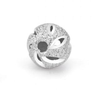 BeadsBalzar Beads & Crafts RHODIUM (925-BB13-R) (925-BB13-X) Round Hollow 925 Sterling Silver DIY Beads (2 PCS)