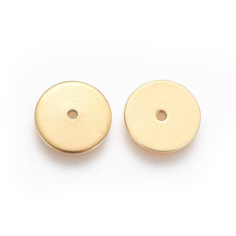 BeadsBalzar Beads & Crafts (SB8372-G) Ion Plating(IP) 304 Stainless Steel Spacer Beads, Disc, Golden 6mm (10 PCS)