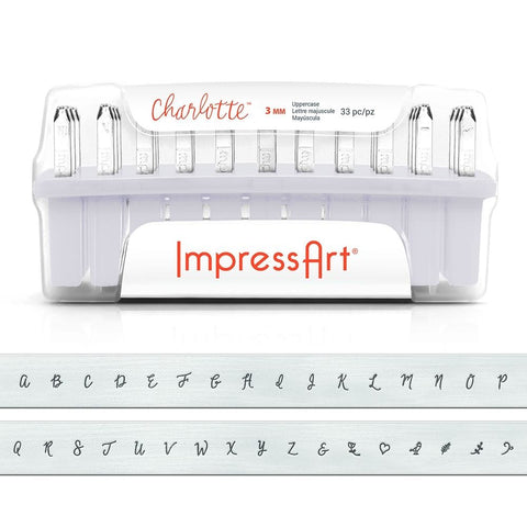 BeadsBalzar Beads & Crafts (SC1230A-3MM) Charlotte Letter Stamps, Uppercase 3mm (1 SET)