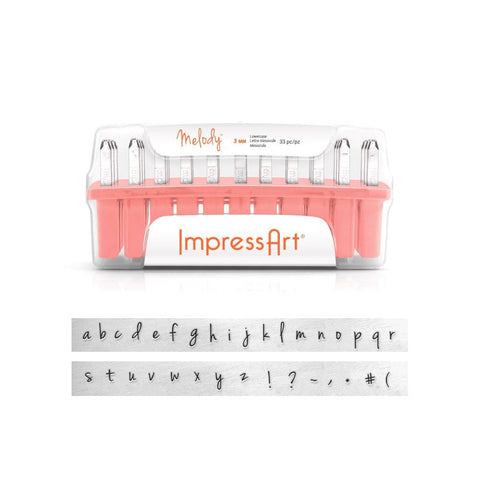 BeadsBalzar Beads & Crafts (SC1327A-3MM) Melody Letter Stamps, Lowercase (1 SET)