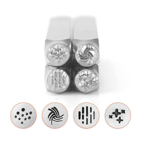 BeadsBalzar Beads & Crafts (SC15K-AN-4PC) 6mm Texture Stamp Pack, Series 3 (1 SET)