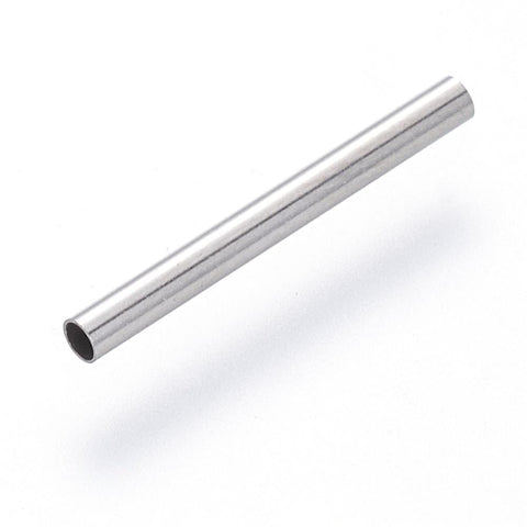 BeadsBalzar Beads & Crafts (SC6009) 304 Stainless Steel Tube Beads, Stainless Steel Color Size: about 15mm long, (20 PCS)