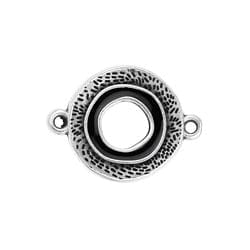 BeadsBalzar Beads & Crafts SILV.ANT/BLACK (GQL7724C) (GQL7724X) Round motif wtih textured pattern 22X16MM (2 PCS)