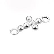 BeadsBalzar Beads & Crafts SILVER 925 (925-C114-S) (925-C114-X) SILVER 925 10MM ENAMELLED EYE CHARMS WHITE/BLUE 2 RINGS (1 PC)