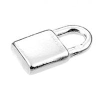 BeadsBalzar Beads & Crafts SILVER 925 (925-PP72-S) (925-PP72-X) SILVER 925 5X10MM PADLOCK CHARM (1 PC)