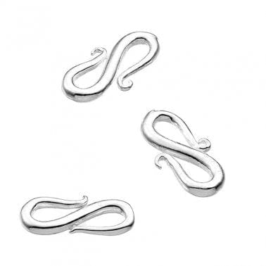 BeadsBalzar Beads & Crafts SILVER (925-GC59-SILV) (925-GC59-X) STERLING SILVER S CLASPS 7X13MM (2 PCS)