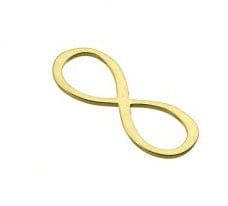 BeadsBalzar Beads & Crafts SILVER 925 GOLD PLATED (925-INF-3GP) (925-INF-X) Sterling silver infinity charms 20x7mm (1 PC)