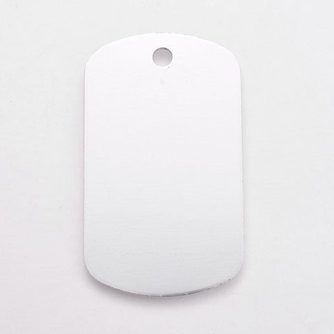 BeadsBalzar Beads & Crafts SILVER (AT8009-03B) (AT8009-X) Aluminium Pendants, Pet Tag, Rectangle, 29x50mm (2 PCS)