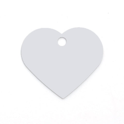 BeadsBalzar Beads & Crafts SILVER (HA8013-1) (HA8013-X) Colored Aluminum Double Sided Dog ID Tag Heart, 33x37.6mm (2 PCS)