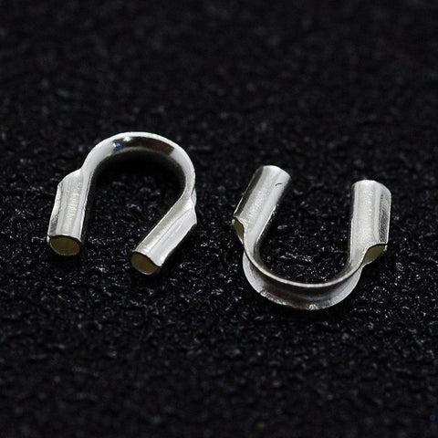BeadsBalzar Beads & Crafts SILVER (SILV-7865S) (SILV-7865X) 925 Sterling Silver Wire Guardian, 4x4.5mm (10 PCS)