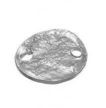 BeadsBalzar Beads & Crafts SIVER 925 (925-CP71-S) (925-CP71-X) SILVER 925 16MM IRREGULAR ROUND MEDALS 2 HOLES (1 PC)