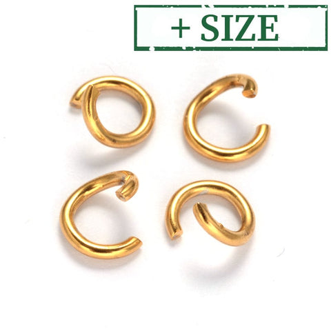 BeadsBalzar Beads & Crafts (SJ7857-X) Vacuum Plating 304 Stainless Steel Open Jump Rings, Golden (20 PCS)