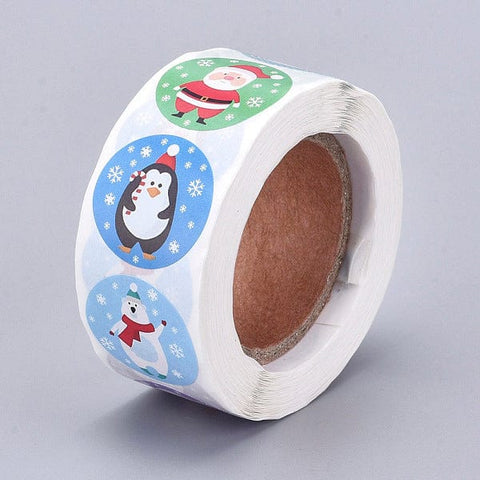 BeadsBalzar Beads & Crafts (ST7010A) Christmas Roll Stickers, 8 Different Designs (500PCS/ROLL)