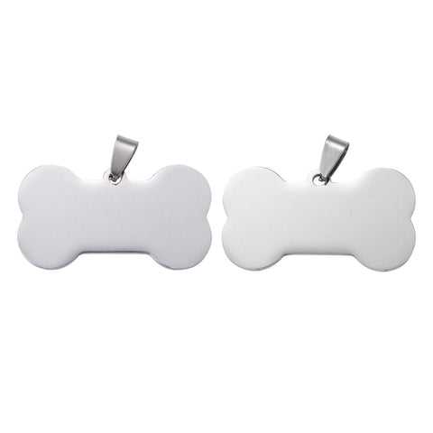 BeadsBalzar Beads & Crafts STEEL (ST7954ST) (ST7954-X) 304 Stainless Steel Pendant Dog Bone, Golden 40x22mm (2 PCS)