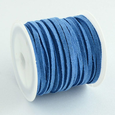BeadsBalzar Beads & Crafts Suede 3mm 5m roll Cornflowerblue (SU2-30)