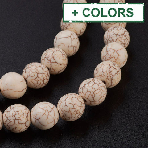 BeadsBalzar Beads & Crafts (TB5156-X) Synthetical Turquoise, Round,10MM (1 STR)